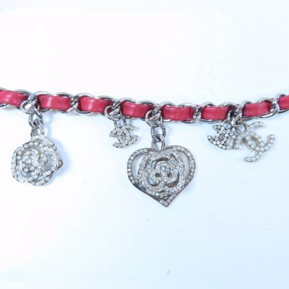 Auth Chanel Pink Quilted CC Valentine Hearts Flap Shoulder Bag - Picture 7 of 10